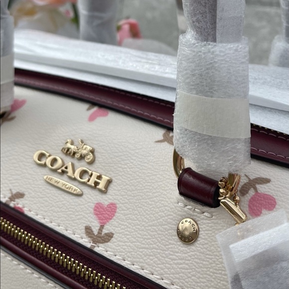 Coach Rowan Satchel in Heart Floral Print - Picture 3 of 12